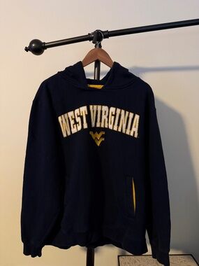 Vintage Champs Sports West Virginia Mountaineers Stitched Graphic Hoodie